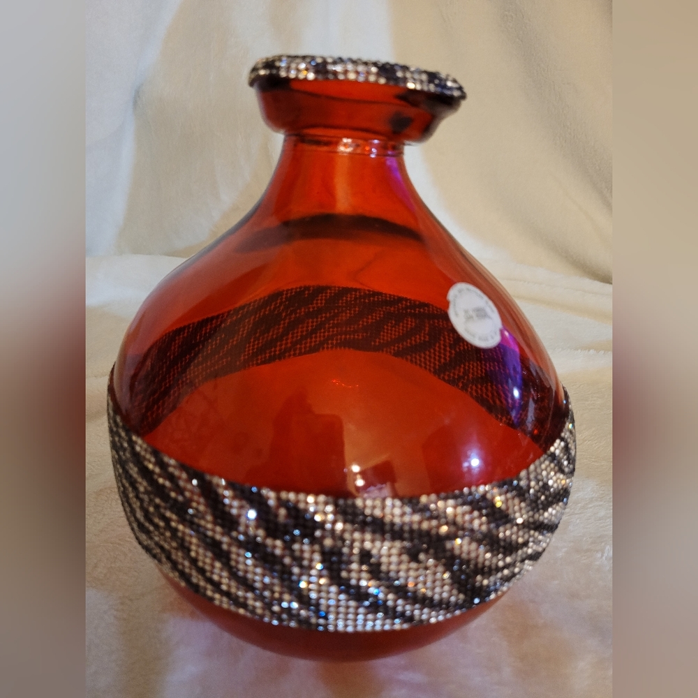 Vidrios San Miguel red bubble vase